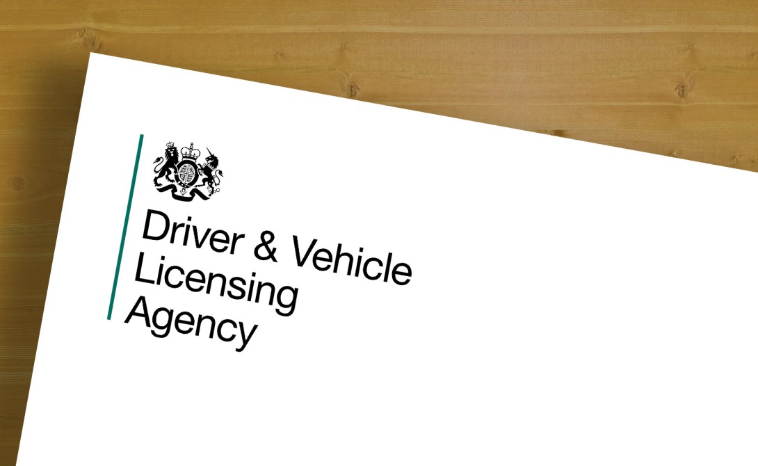 Paperwork with DVLA logo